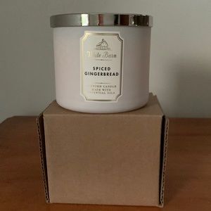 New Bath and Body Works White Barn Spiced Gingerbread 3 Wick Candle